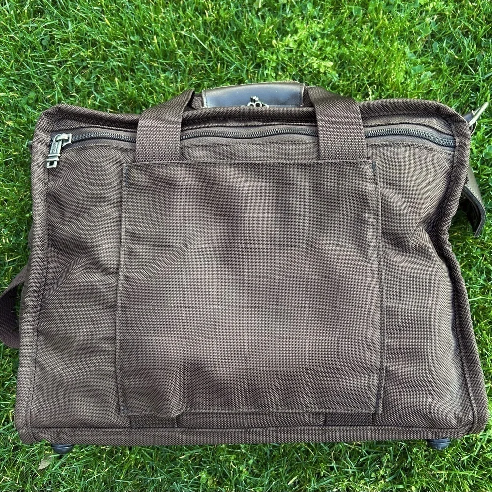 TUMI Canvas and Leather Carryon Duffle Travel Bag Chocolate Brown | Made in USA